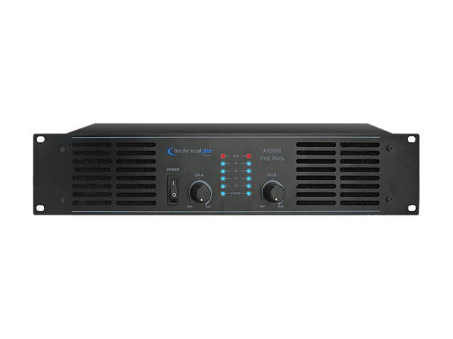 Technical Pro AX2000 2U Professional 2CH Power Amplifier - Black