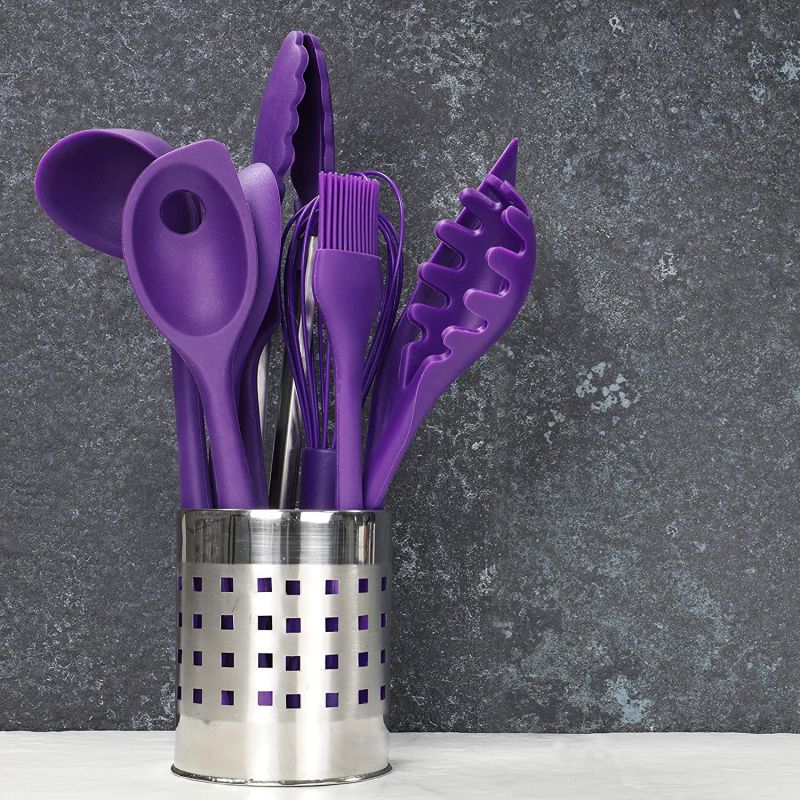 Chef Craft Silicone Spaghetti Pasta Fork Dishwasher Safe Stain Resistant (Purple)