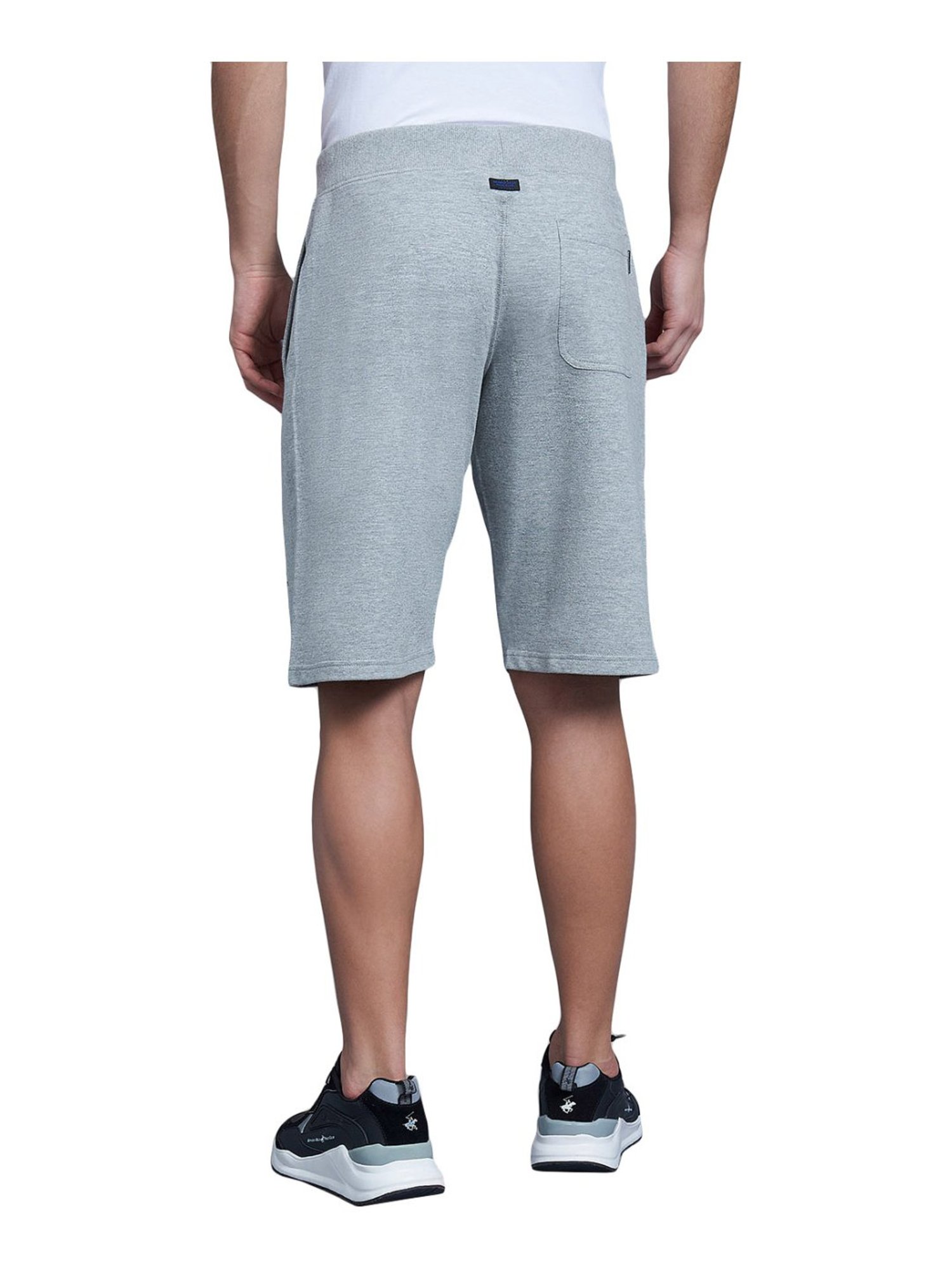 Beverly Hills Polo Club Grey Cotton Regular Fit Logo Printed Shorts