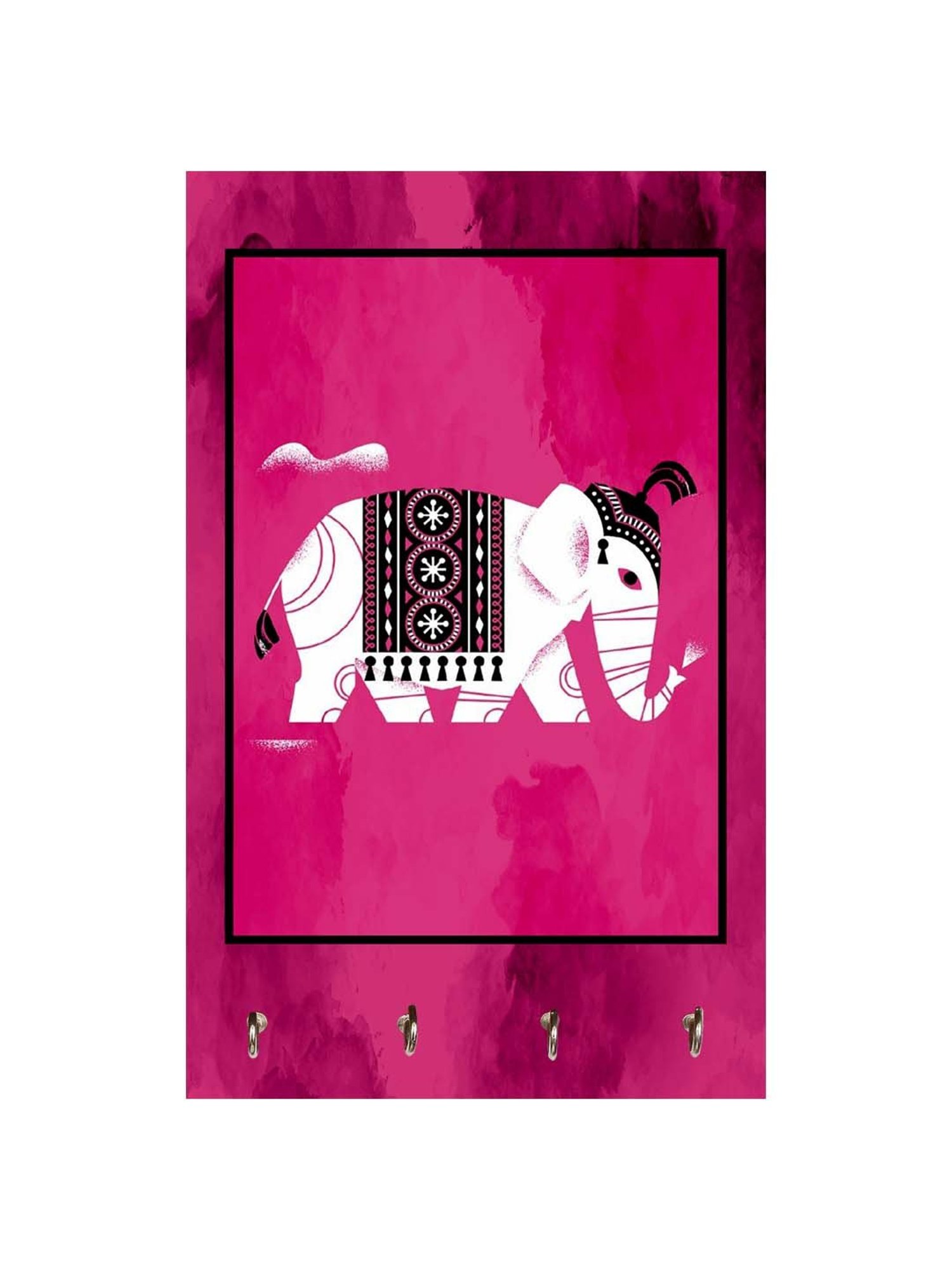 999Store Pink & White MDF  Key Holder - Set of 1