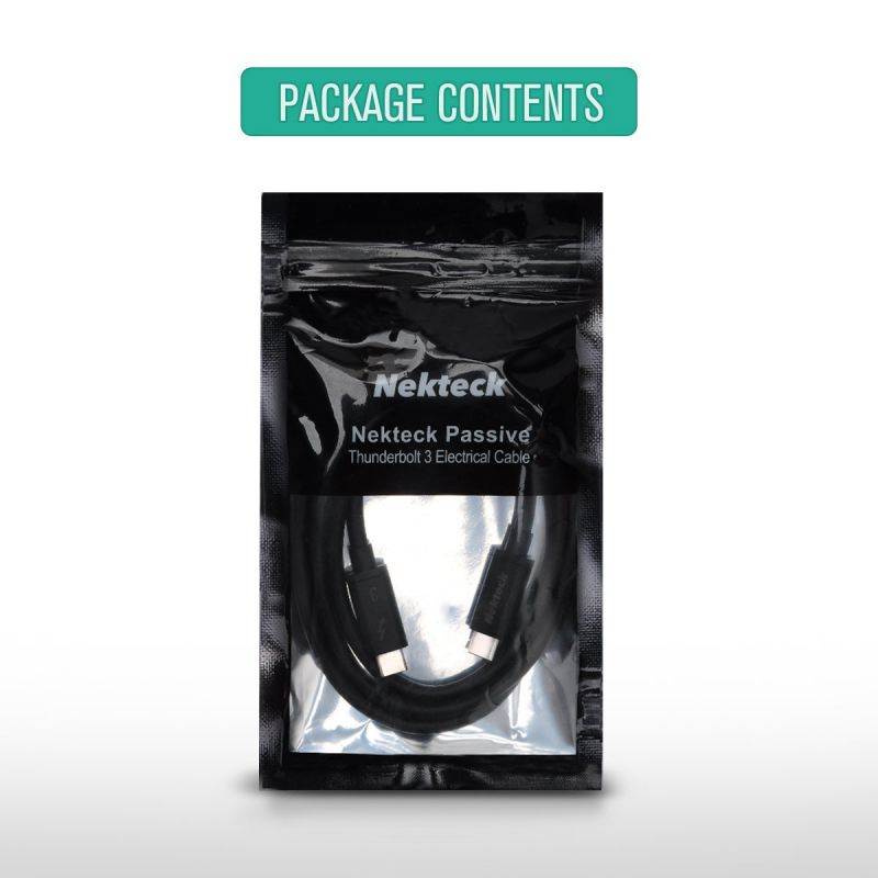 [Thunderbolt 3 Certified] Nekteck Thunderbolt 3 (20Gbps) Cables 100W (USB C Compatible) for Macbook Pro ThinkPad Yoga Alienware 17 and more/ Black 6ft