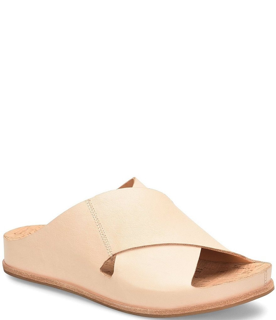 Kork-Ease Tutsi Cross Band Leather Slide Sandals