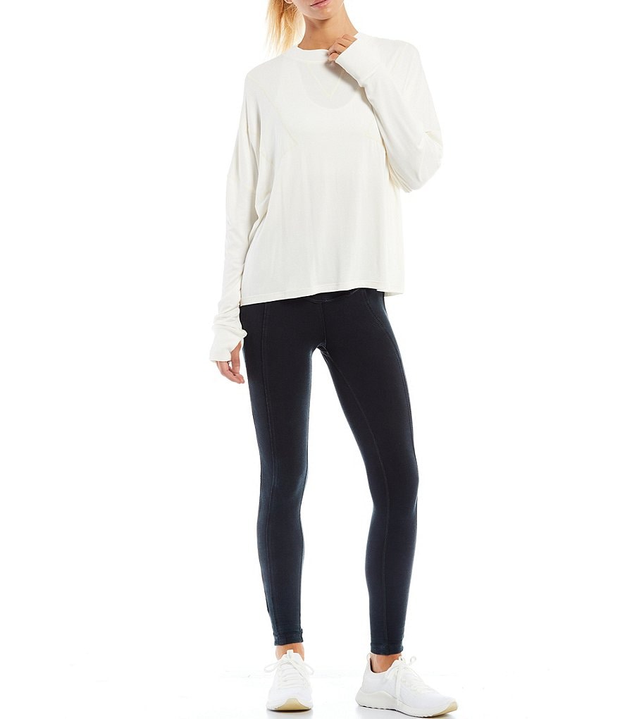 Free People FP Movement Runner Up Crew Neck Long Sleeve Layer Top