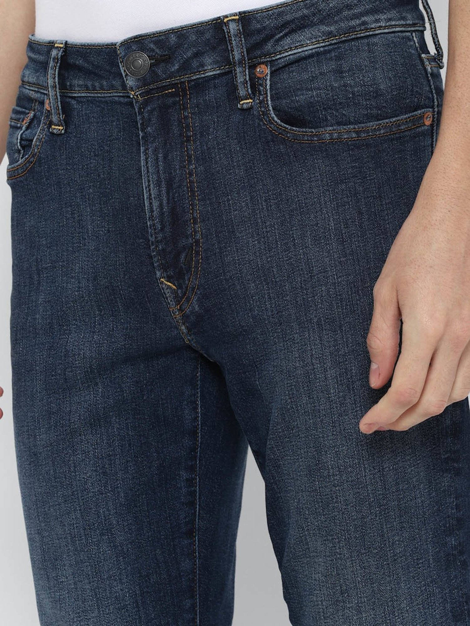American Eagle Outfitters Dark Blue Slim Fit Lightly Washed Jeans