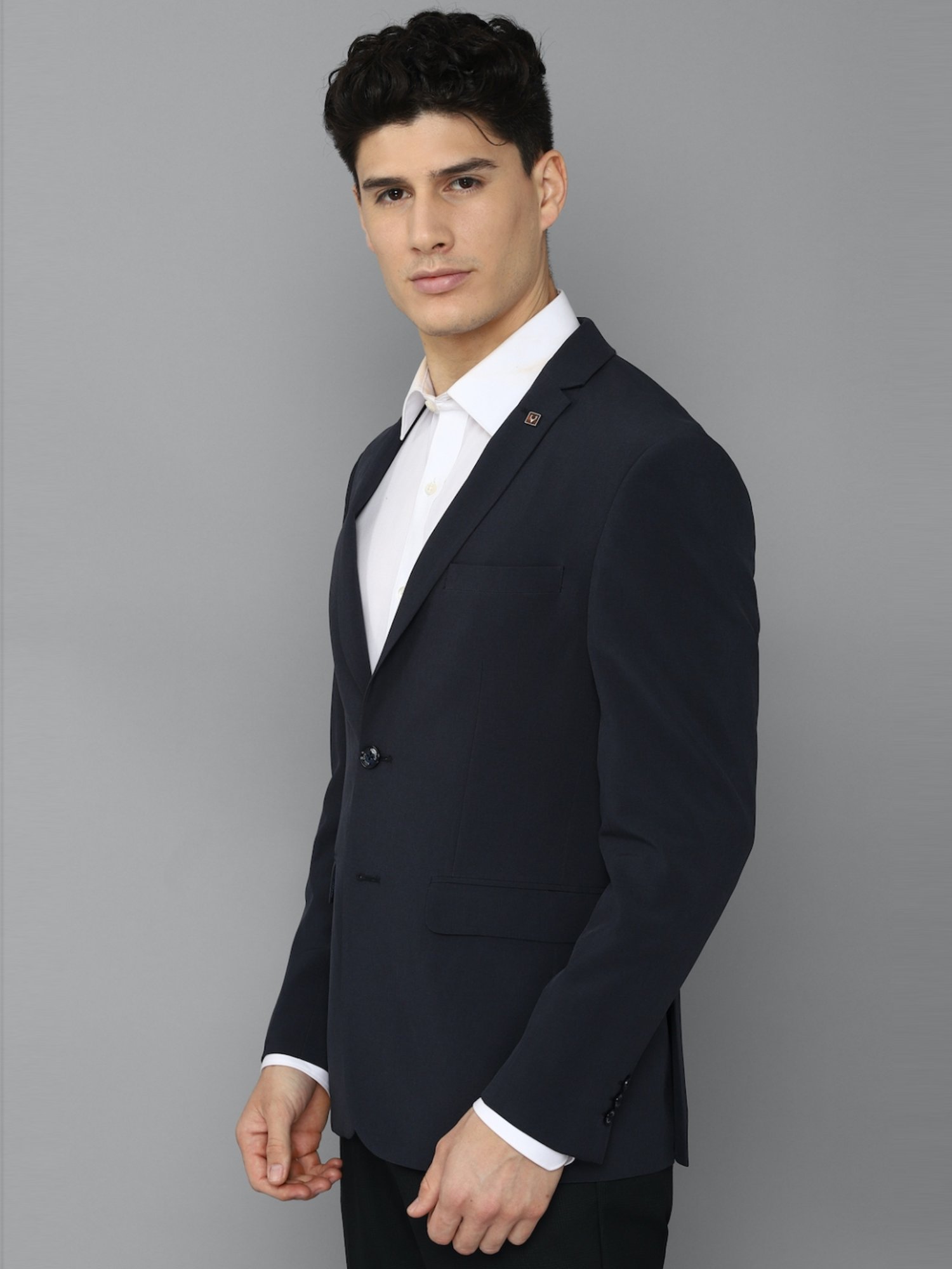 Louis Philippe Light Blue Regular Fit Blazer