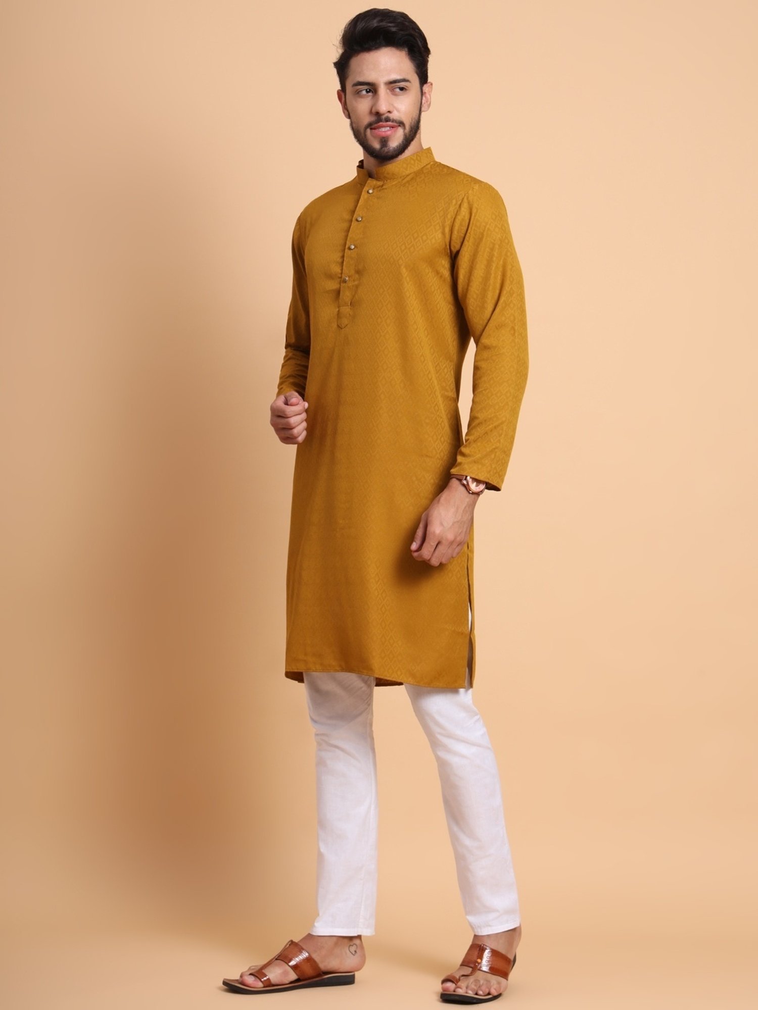 SWAGG INDIA Mustard Regular Fit Kurta