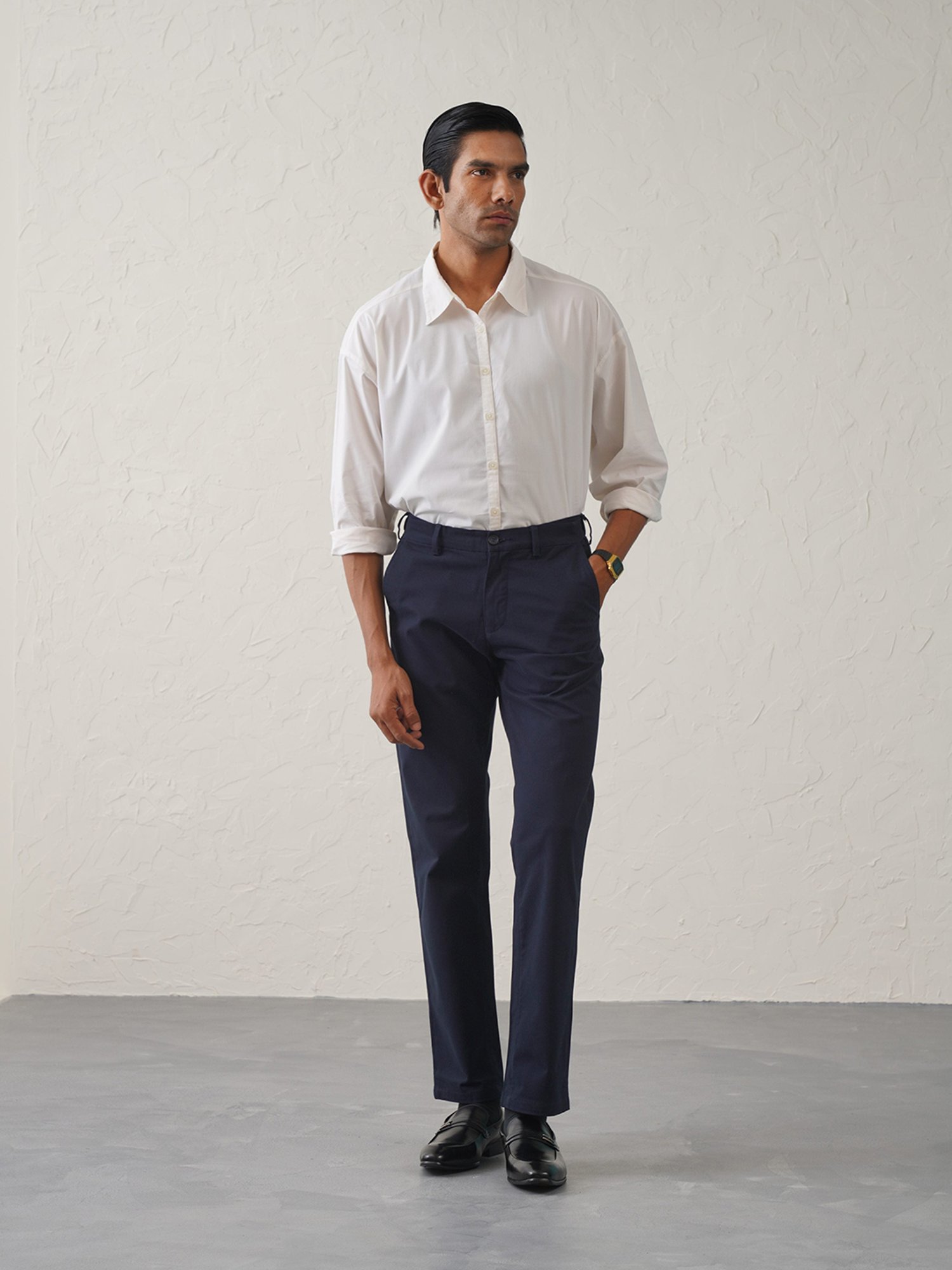 MinusOne Navy Slim Fit Chinos