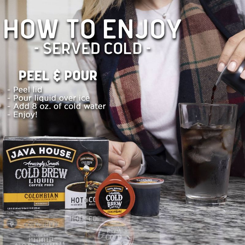 Java House Cold Brew Colombian Black Medium Roast Single Serve - 12ct