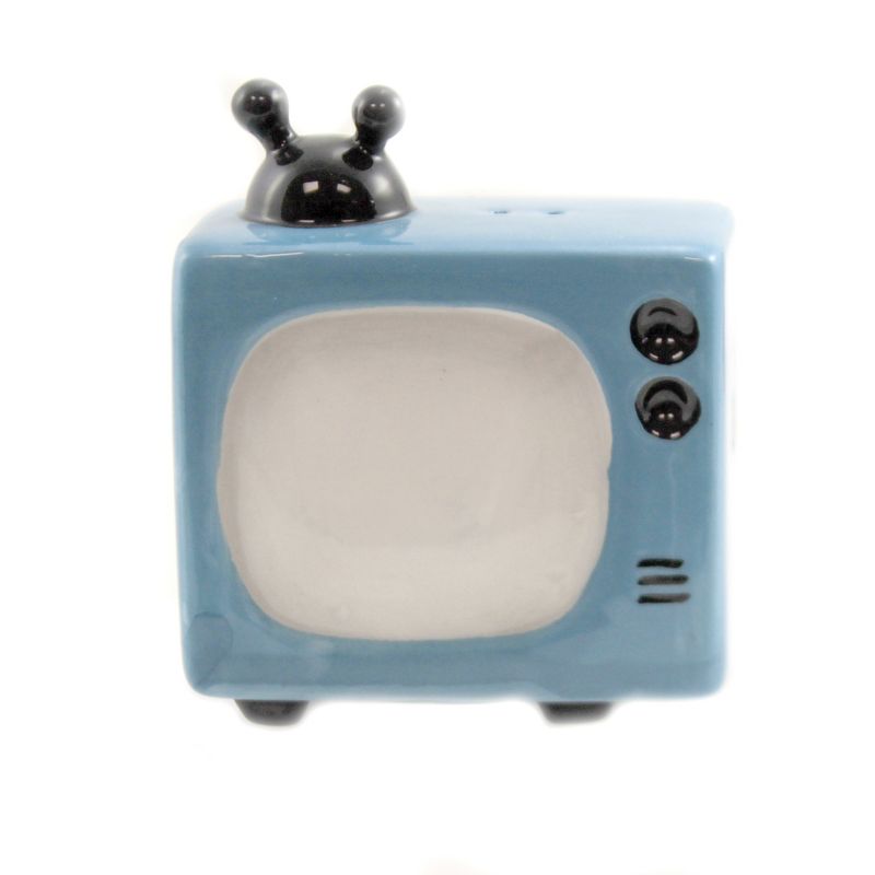 Tabletop 3.25" Retro Television Antenna Console Rabbit Ears Pacific Trading  -  Salt And Pepper Shaker Sets