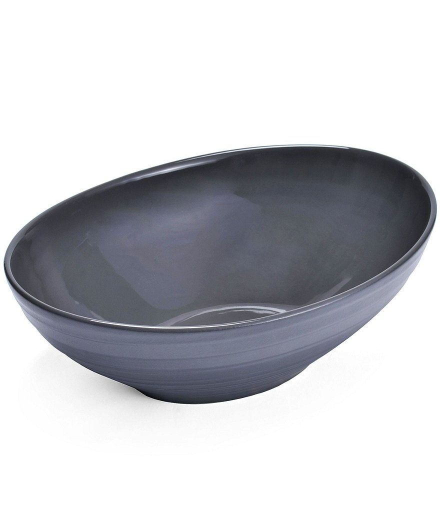 Mikasa Swirl Graphite Oval Vegetable Bowl