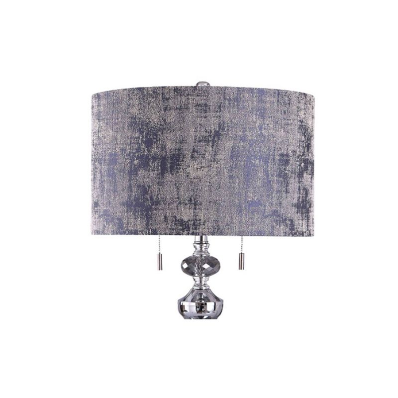 Zilar Mirror Glass Table Lamp with Faceted Crystal Drum Shade Chrome - StyleCraft