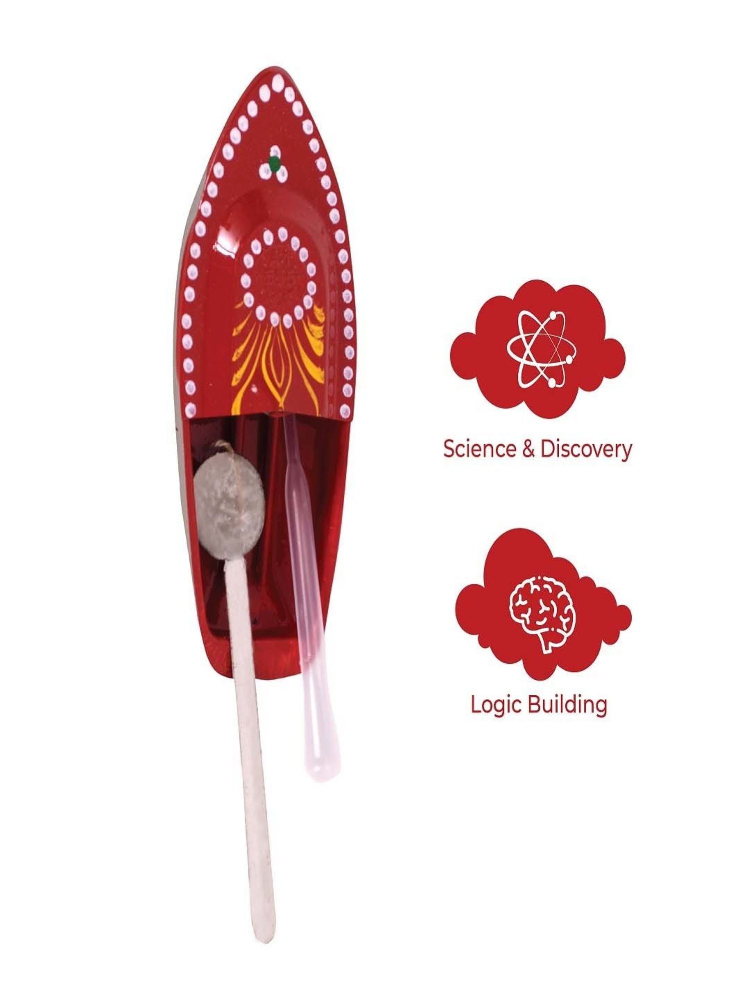 Desi Toys Kids Yellow & Red Metal Spinning Top and Clicker