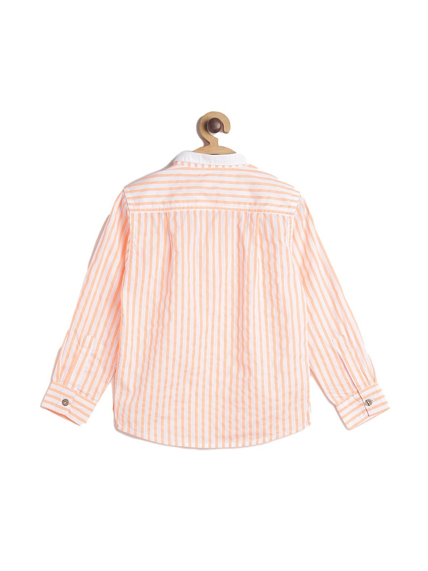 Tales & Stories Boys Orange & White Striped  Shirt