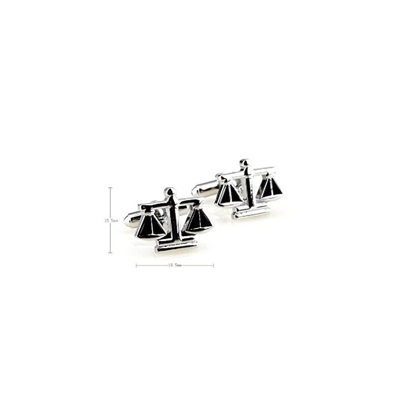 Scales of Justice Attorney Lawyer Judge Cufflinks with a Presentation Gift Box Polishing Cloth