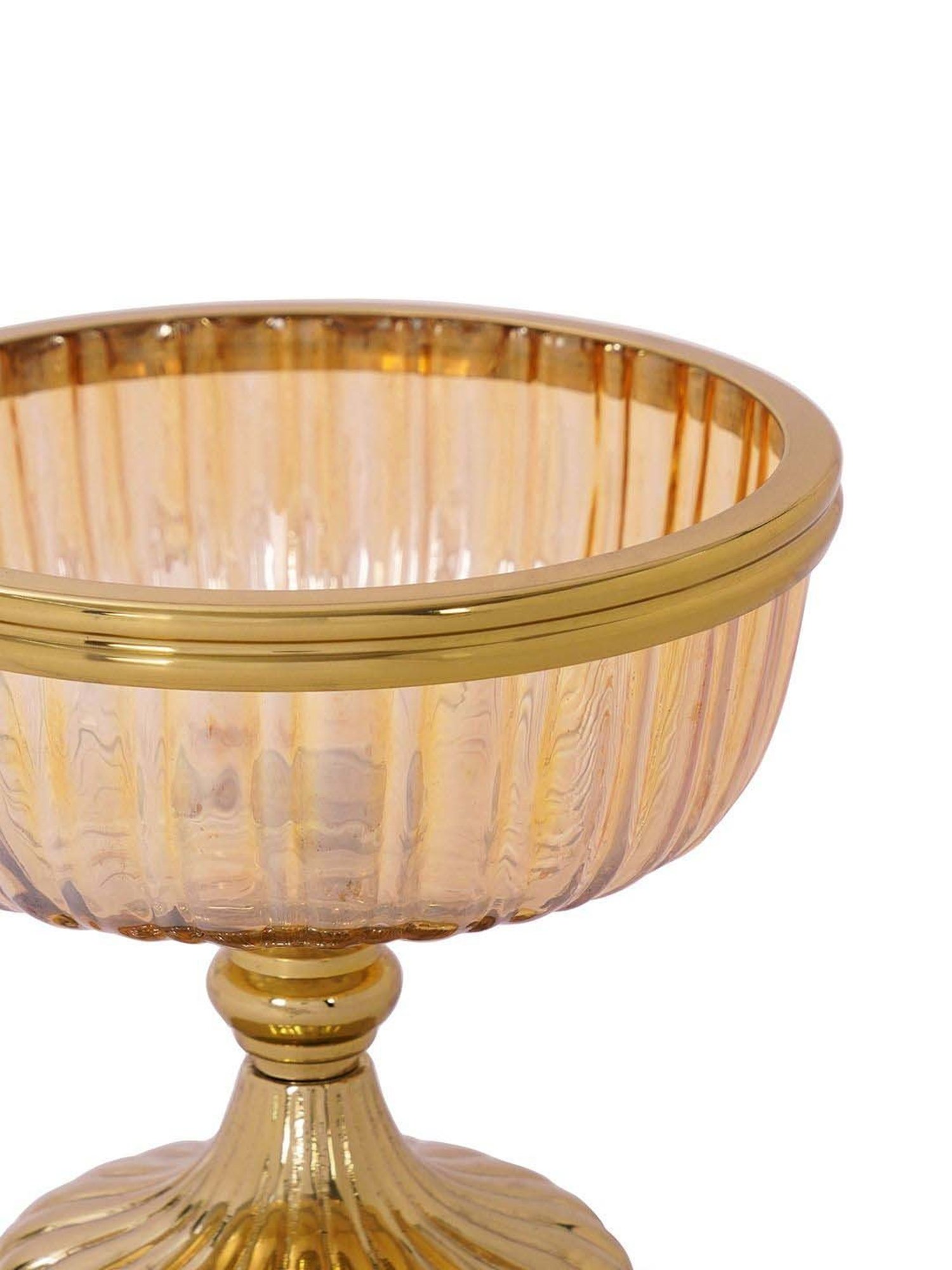 Pure Home and Living Gold Glass Decorative Bowl With Stand