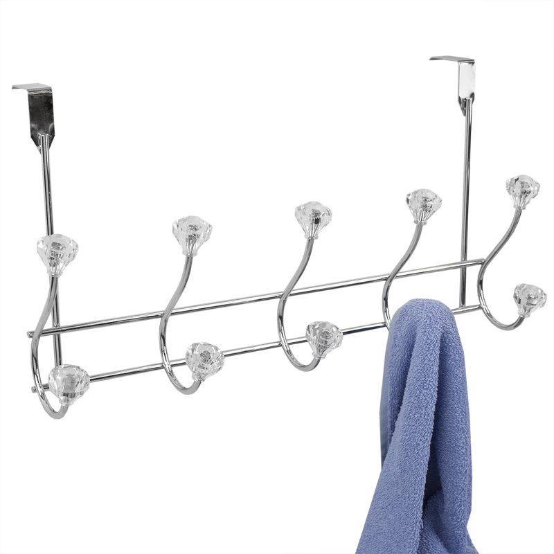 Three Tier Half Moon Glass Shelf Silver - Bath Bliss