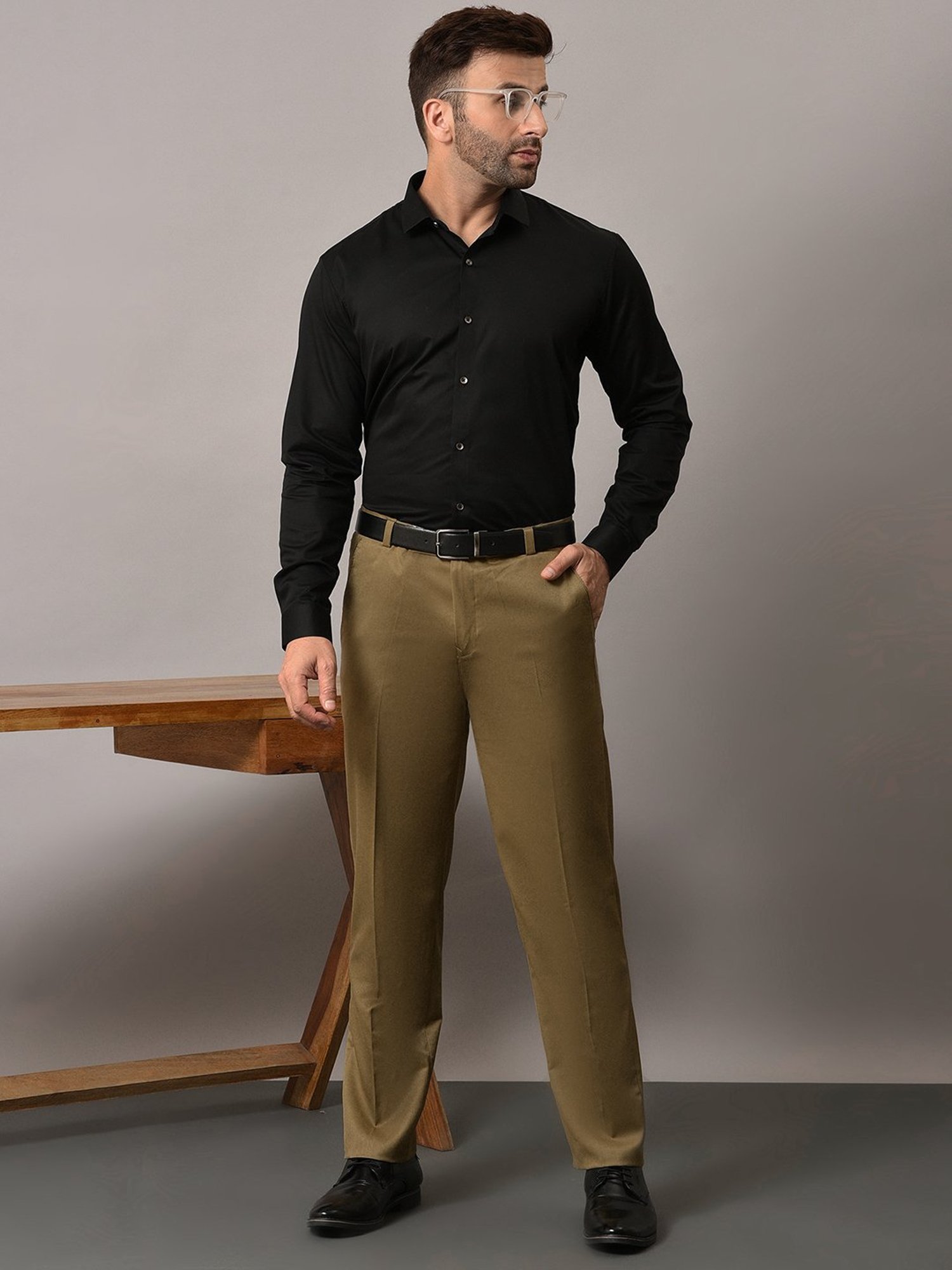 Arrow Navy Regular Fit Trousers