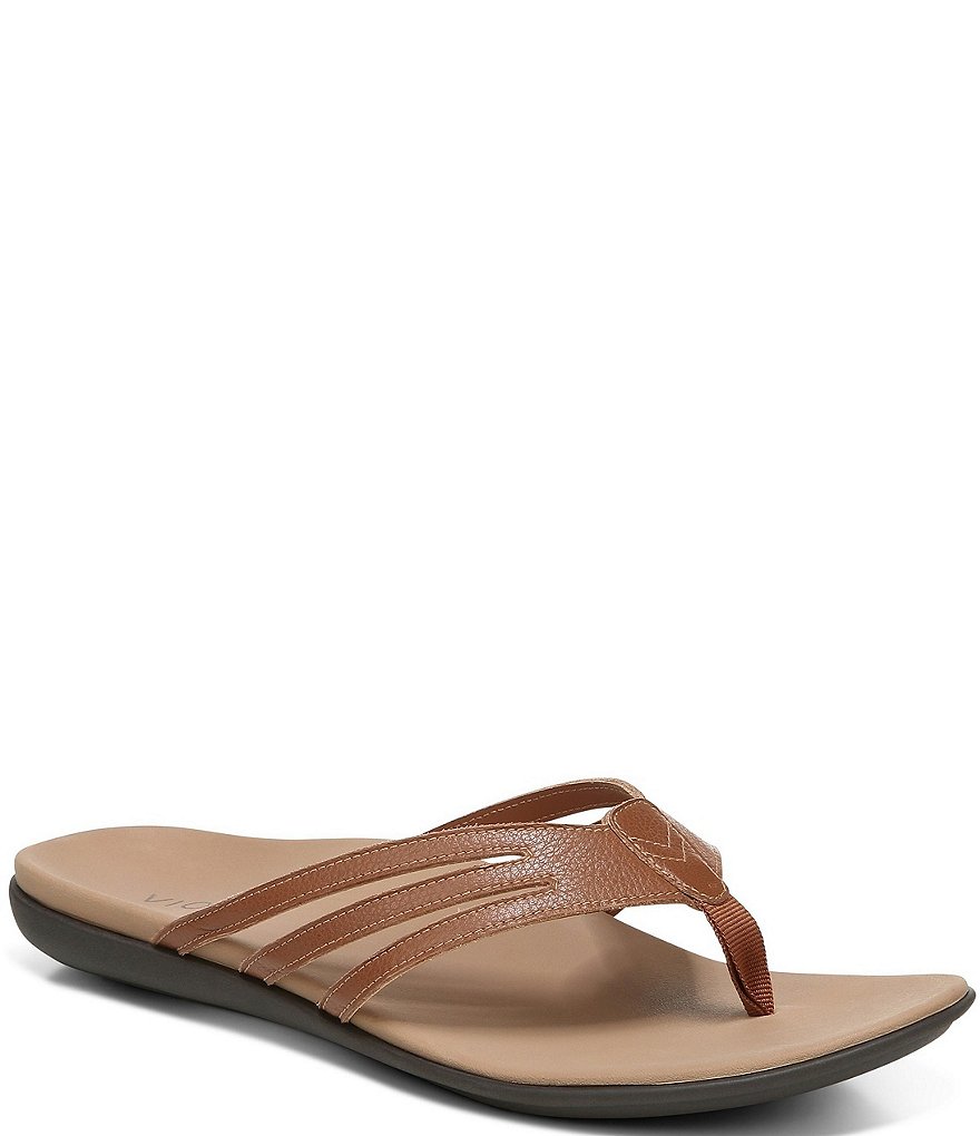 Vionic Alta Leather Thong Flat Sandals