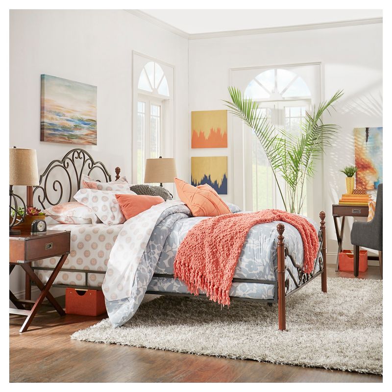 Sereno Metal Bed King Bronze/Cherry - Inspire Q