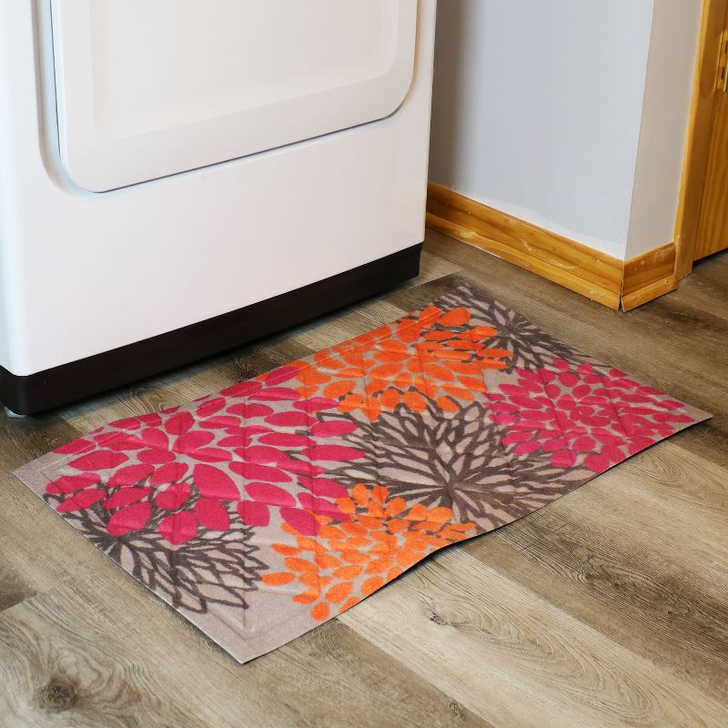 1'5"x2'5" Rectangle Pressed or Molded Floral Accent Rug Pink - Sunnydaze Decor