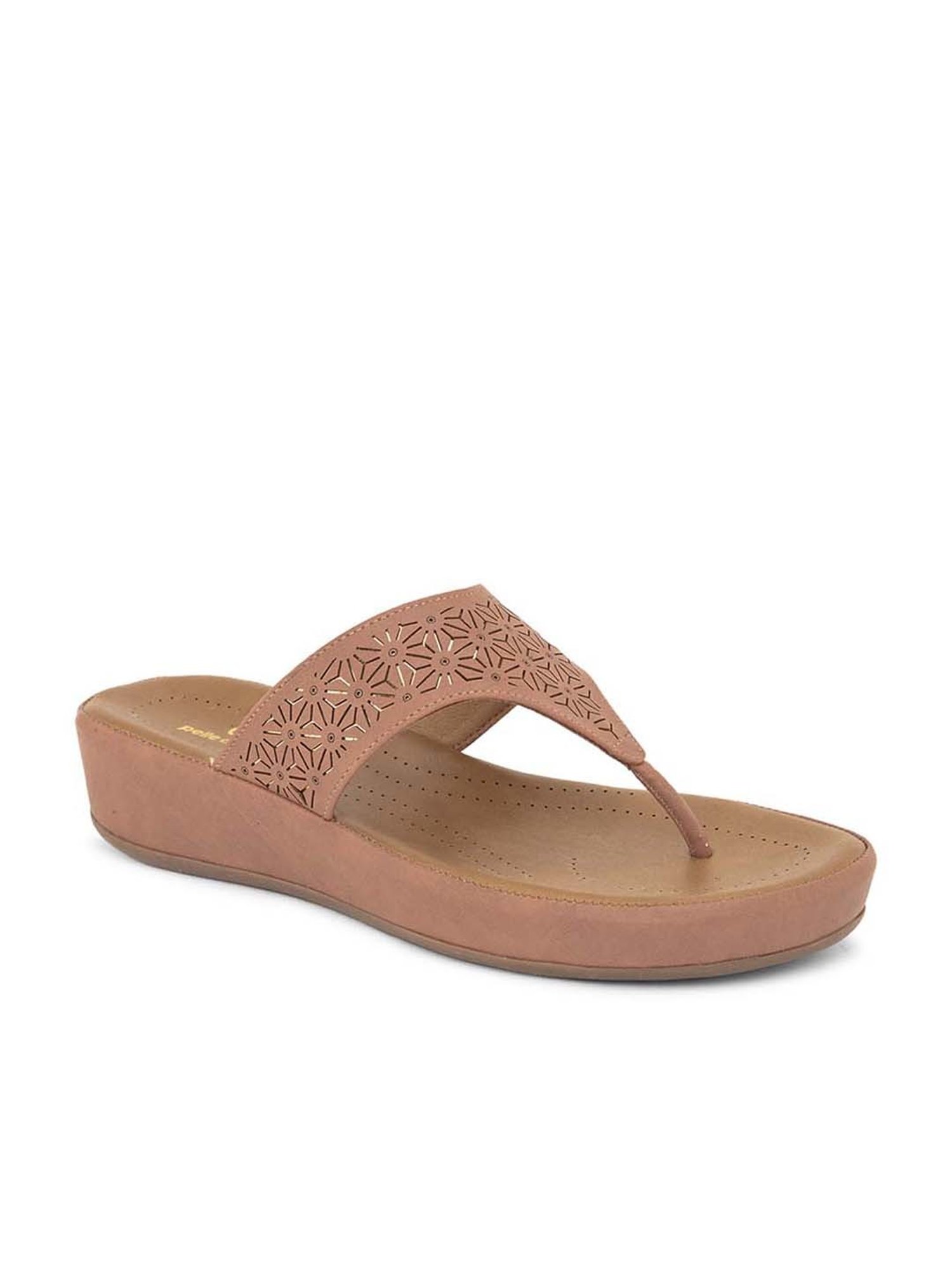 Pelle Albero Women's Peach Thong Wedges