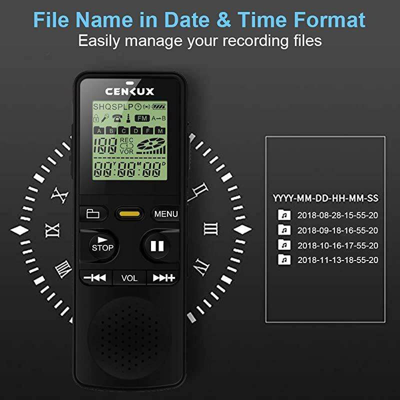 Digital Voice Recorder, 8GB 1536Kbps Double Microphone Noise Reduction Audio Voice Activated Recorder,Portable Sound Recorder MP3 Player for Lectures/Meetings/Interviews/Learning