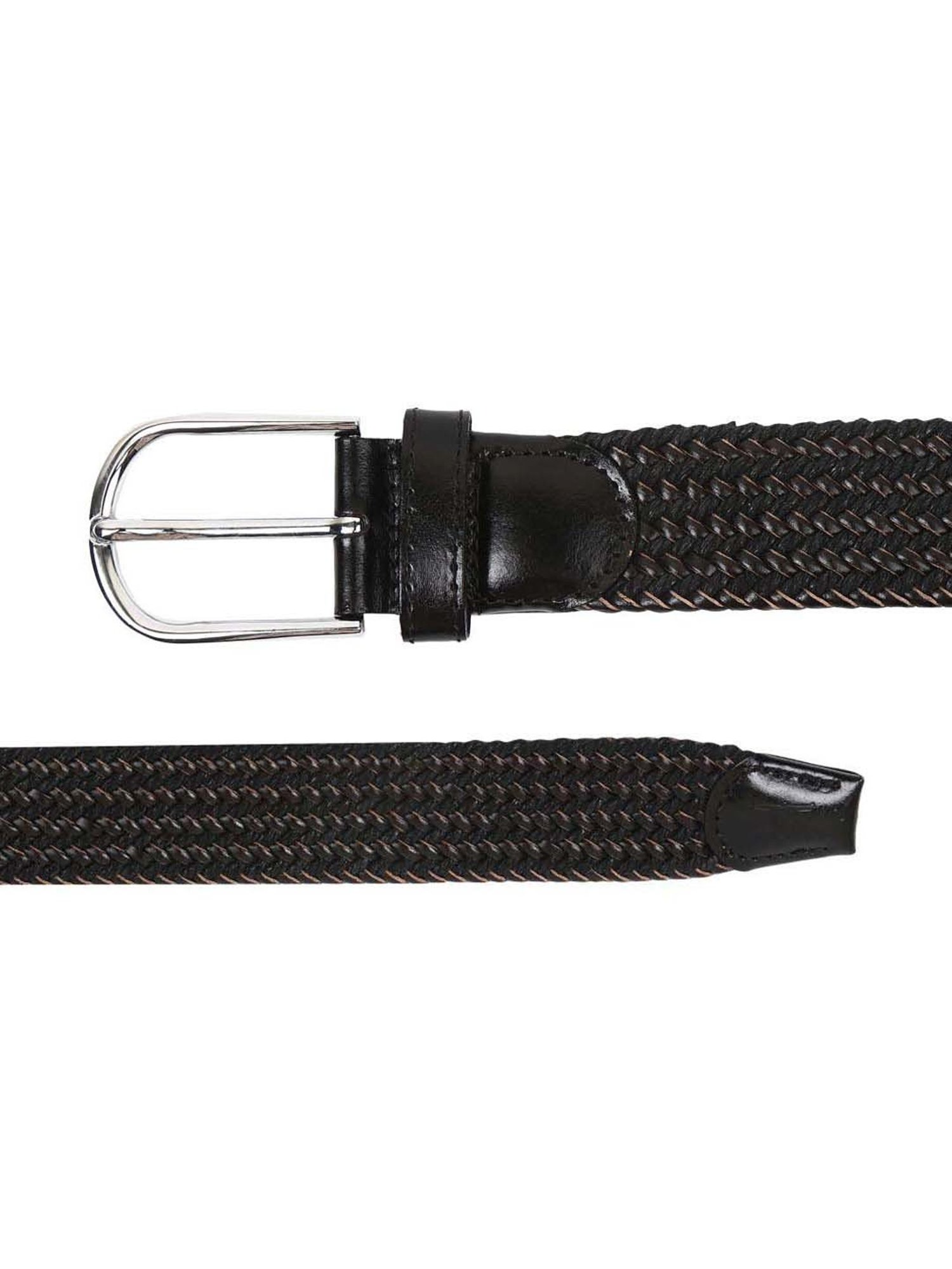 BULCHEE Black Leather Waist Belt for Men
