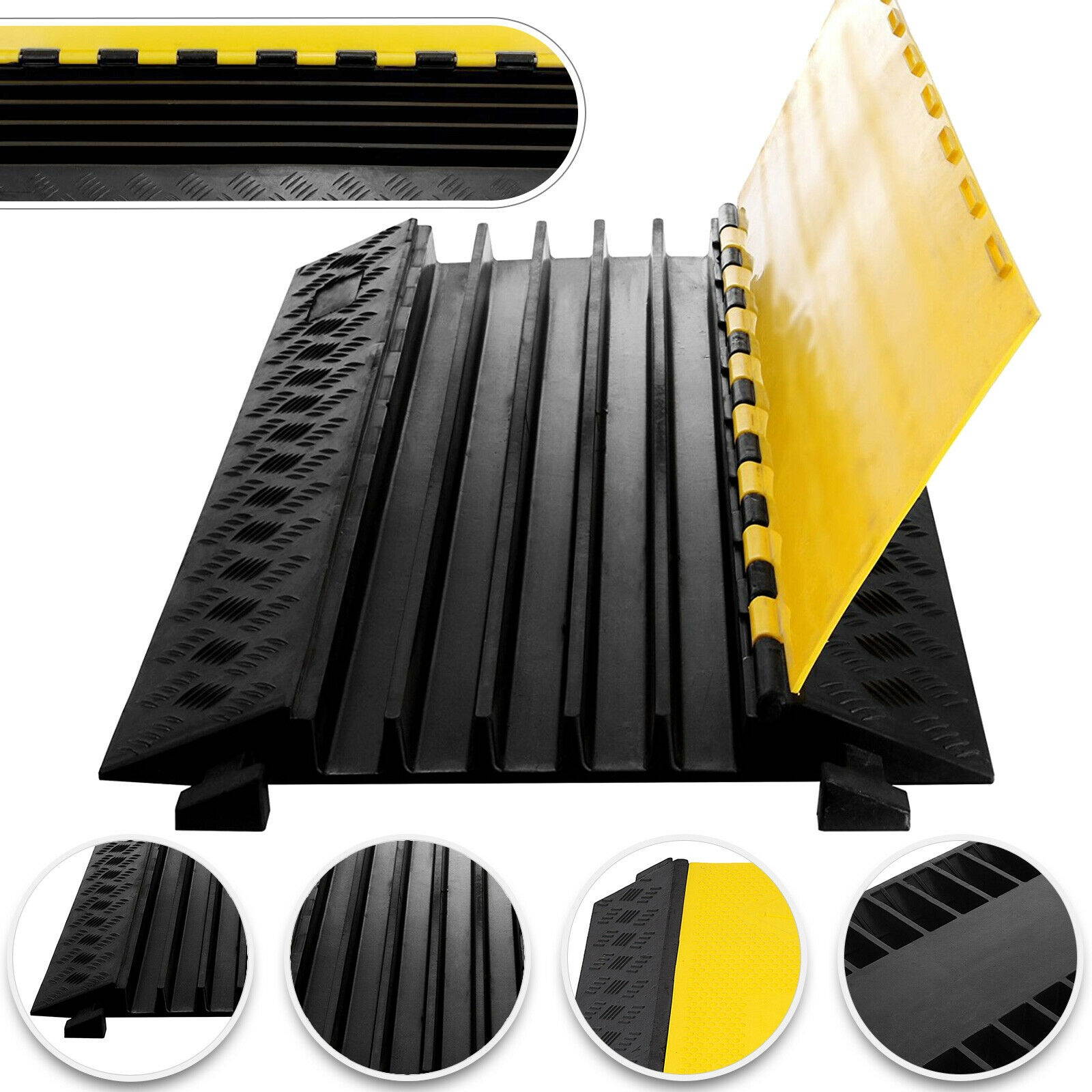 5 channel rubber electrical cable protector ramps wire cover guard warehouse