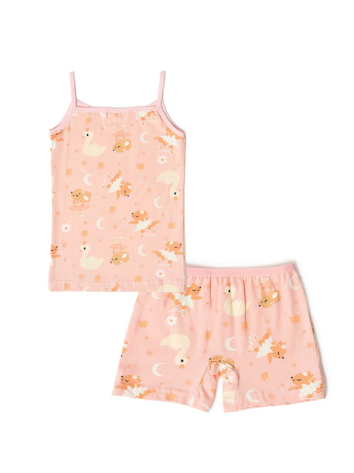 MiArcus Kids Pink Printed Tank Top with Shorts