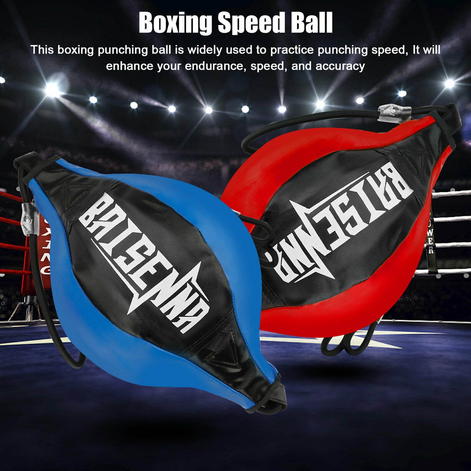 Double End Speed Ball Boxing MMA Focus Punching Dodge Bag Floor to Ceiling Rope