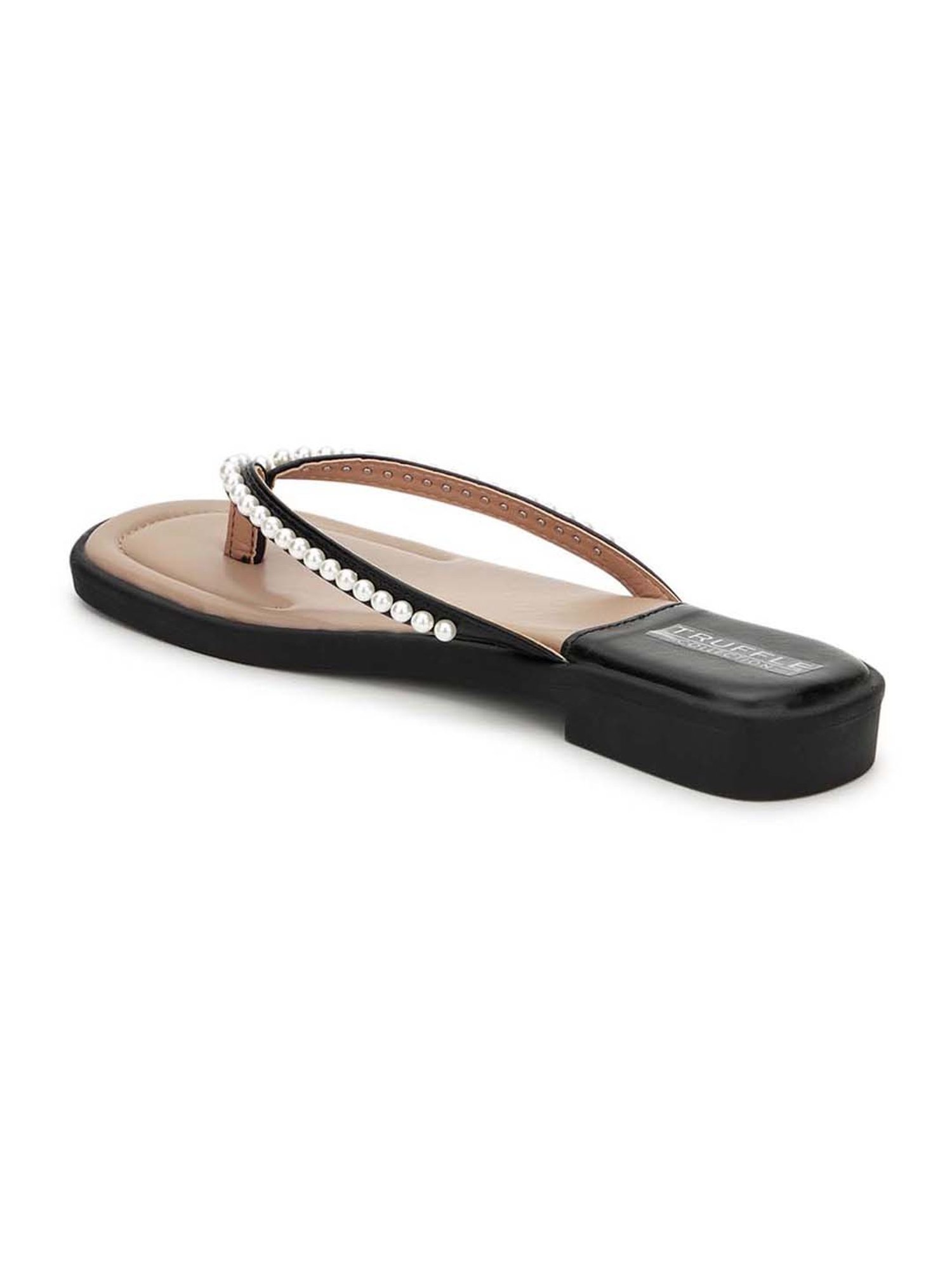 Truffle Collection Women's Black Thong Sandals