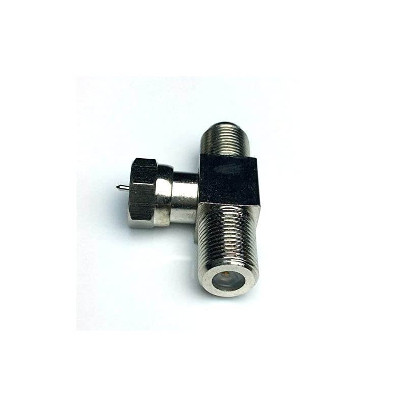F-Type Connector Male to 2 Female Splitter Adapter - F Male to F Dual Female (1 Pack)
