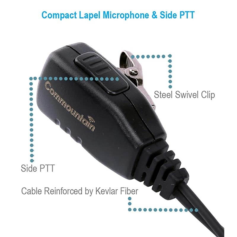 Wire Earpiece with Reinforced Cable for Motorola Radios XPR3300 XPR3500 XPR3300e XPR3500e XPR 3300 3500 3300e 3500e Series Acoustic Tube Headset Compact PTTMic Clear Audio Transmission