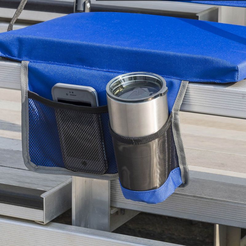 EastPoint Sports Adjustable Bleacher Back Stadium Seat w/ Cup Holder, Royal Blue