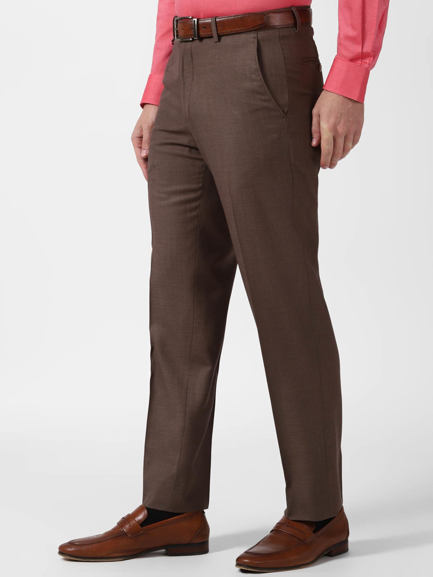 Van Heusen Brown Regular Fit Trousers