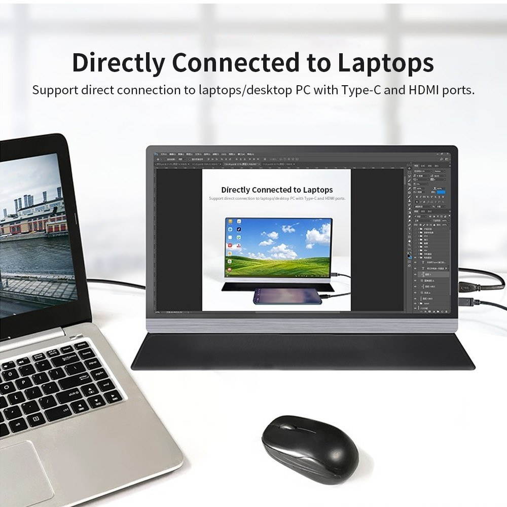 AOSIMAN Portable 15.6inch 4K LCD Screen 47% NSTC 16.7 Million Colors Gaming Monitor Portable Display IPS Panel