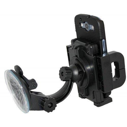 Xenda 360 degree Rotatable Universal Car Mount Windshield Cell Phone Holder Stand for AT&T Samsung GALAXY Note - Samsung GALAXY Note 2 SGH-I317 - Samsung Galaxy Rugby Pro - Samsung Galaxy S 3 SGH-i747