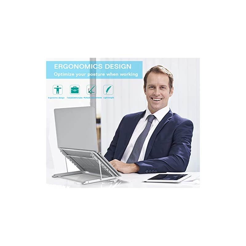 Tablet Stand, Foldable Ventilated Holder ,Portable Desktop Stand, Universal Lightweight Ergonomic Tray Cooling Stand for All 10-14 inches Notebook/Tablet