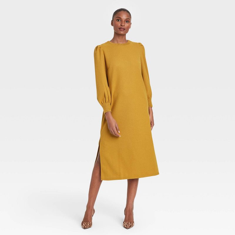 Women's Long Balloon Sleeve Dress - Who What Wear™ Yellow S