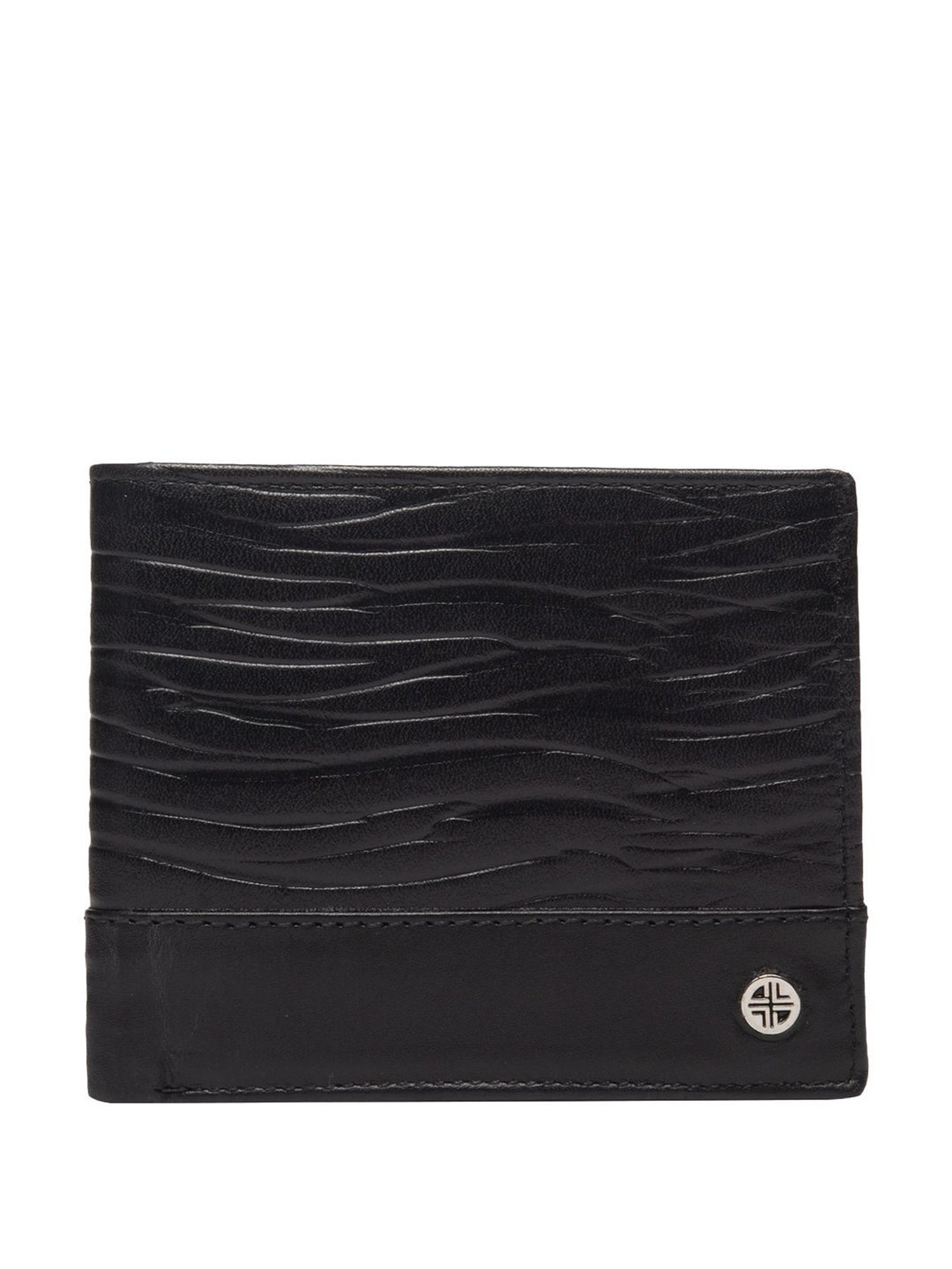 Carlton London Black Formal Leather Bi-Fold Wallet For Men