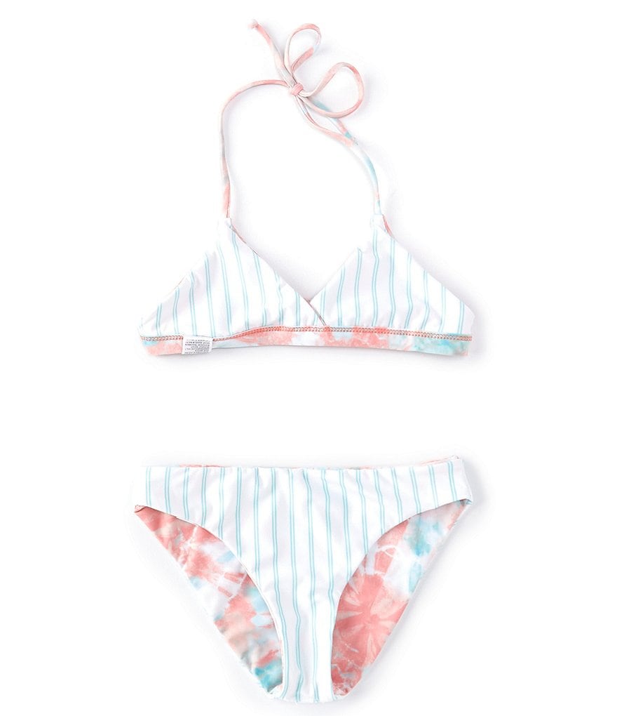 Splendid Big Girls 7-16 Bellini Reversible Wrap Triangle Bra Top & Reversible Retro Hipster Bottom Two-Piece Swimsuit