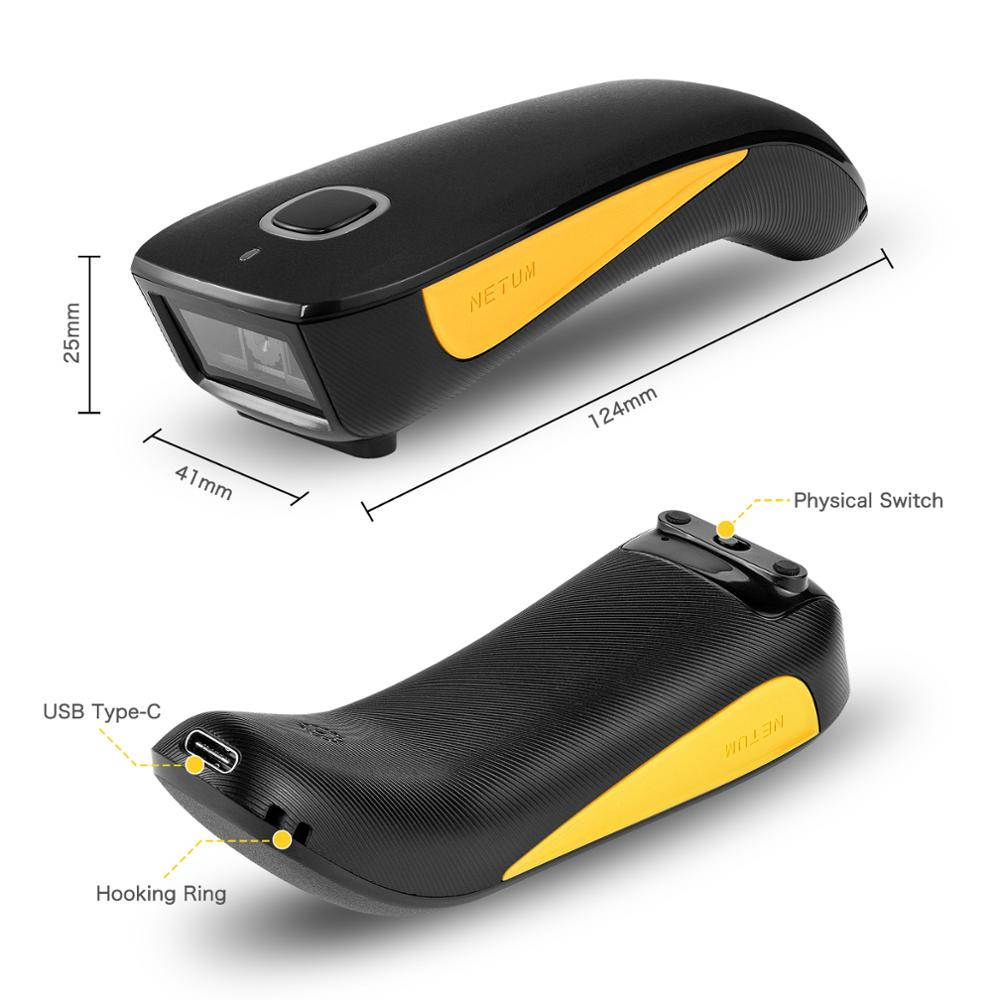 Plugadget C750 Bluetooth 2D Barcode Scanner Pocket Wireless QR Reader Data Matrix PDF417 IOS Android Windows