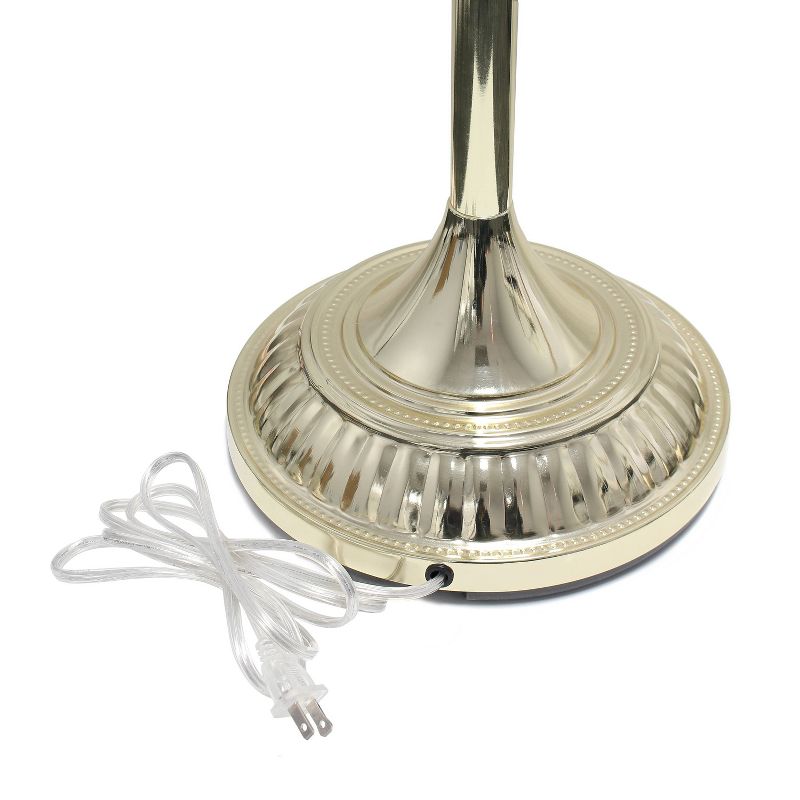 1 Light Torchiere Floor Lamp with Marbleized Glass Shade Gold - Elegant Designs