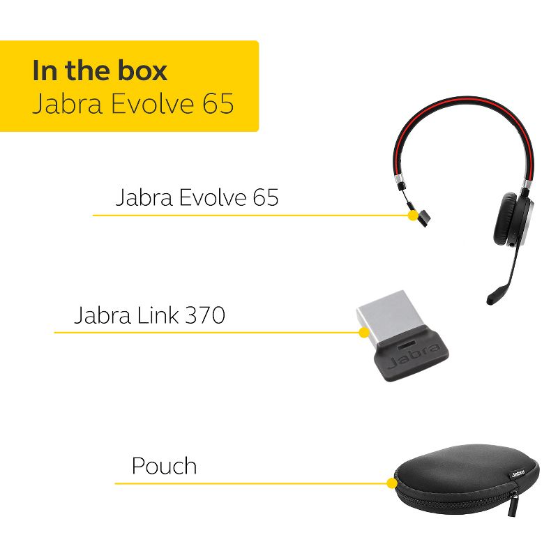 Jabra Evolve 65 MS Mono Wireless Headset / Music Headphones