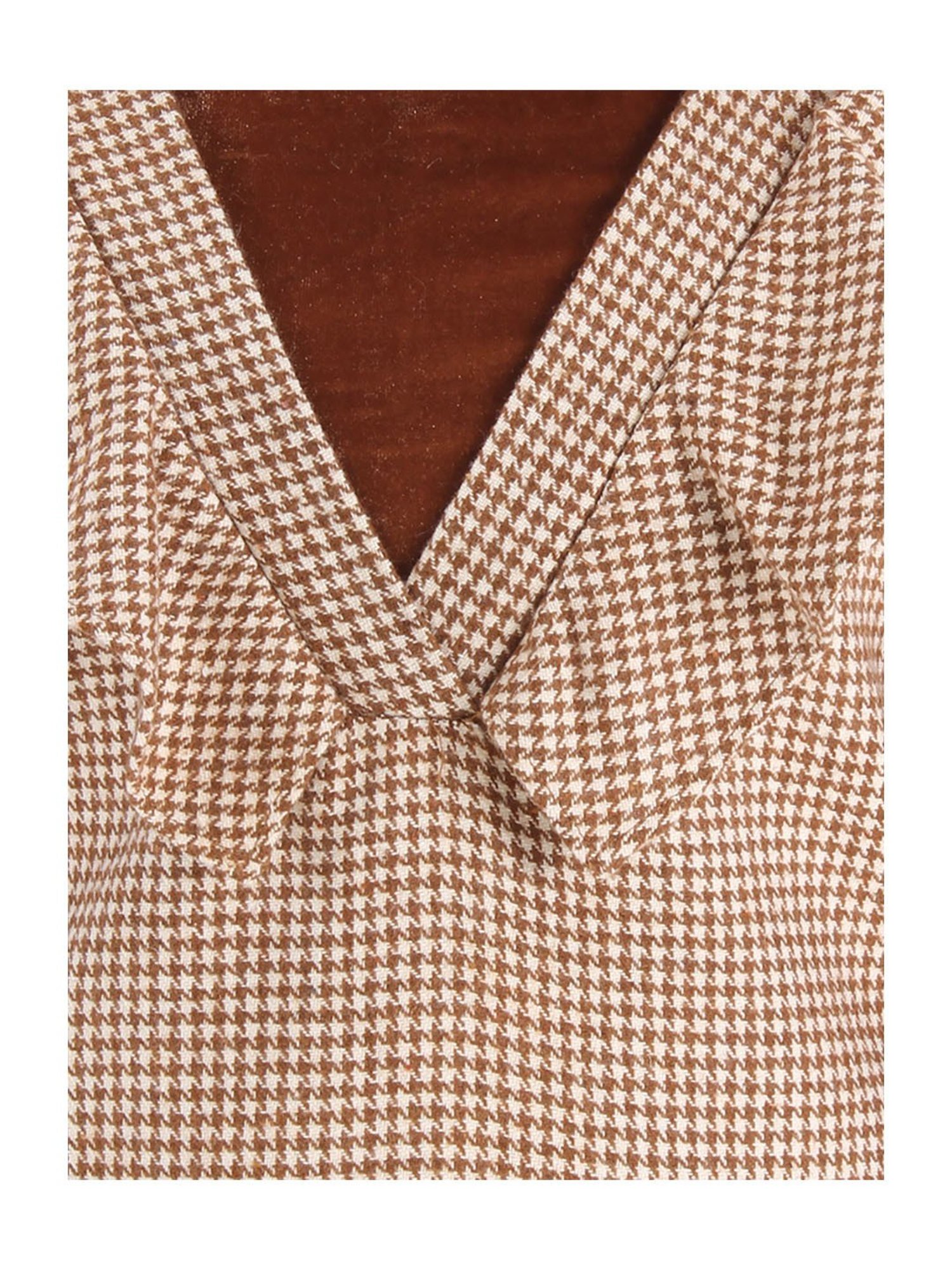 Cutecumber Kids Brown & White Printed Full Sleeves Dress