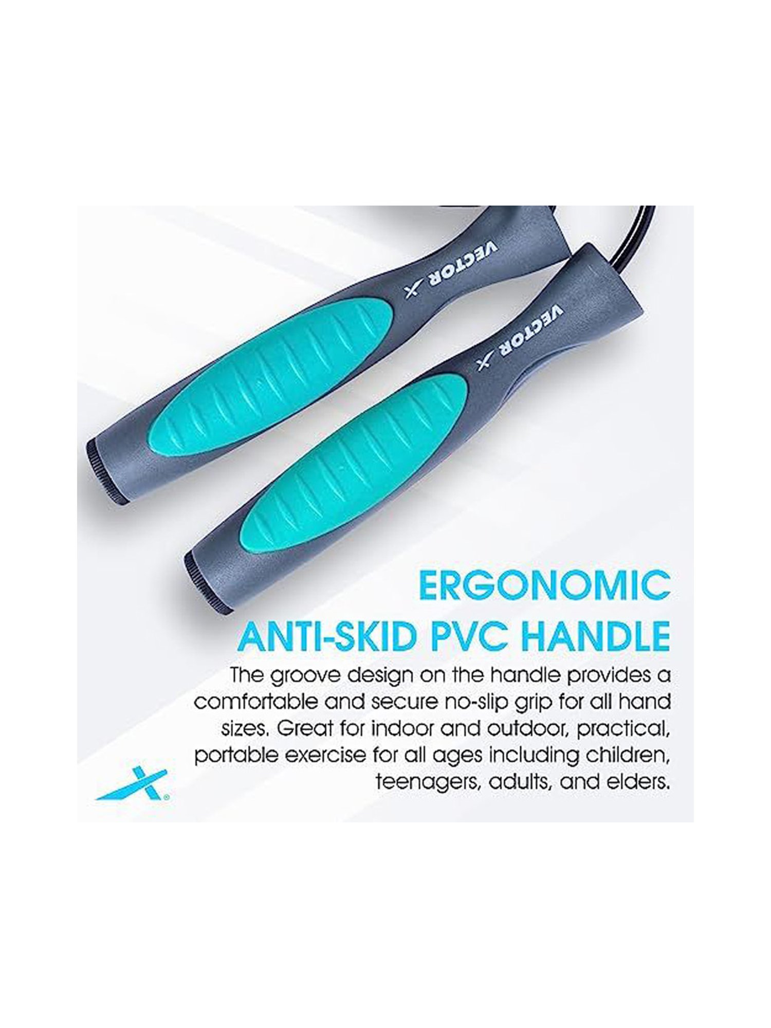 Vector X IR-97132 Skipping Rope (Grey) Size - 300cm