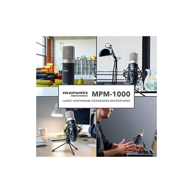 Pro MPM1000 - Studio Recording Condenser Microphone with Shockmount, Desktop Stand and Cable &ndash; Perfect for Podcasting and Voiceover Projects