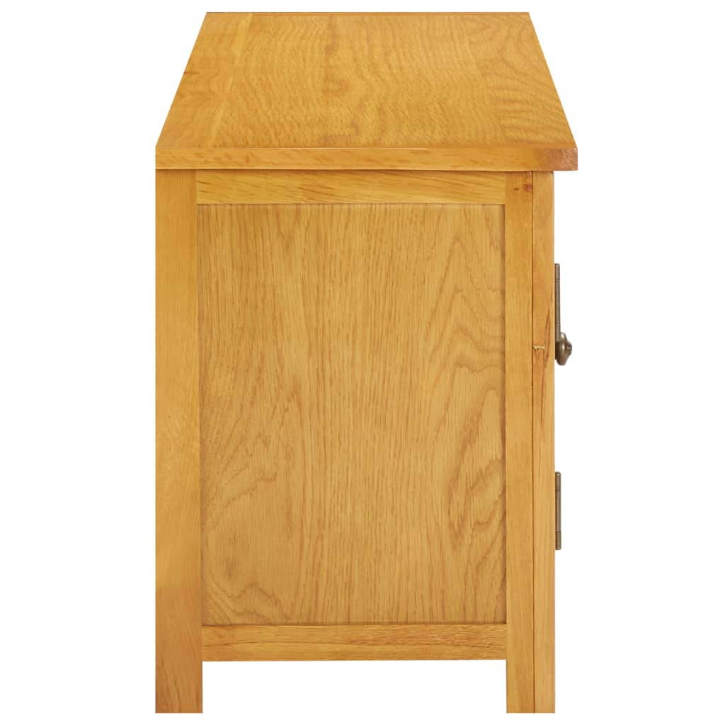 vidaXL Solid Oak Wood TV Cabinet MDF TV Stand Lowboard Living Room Storage