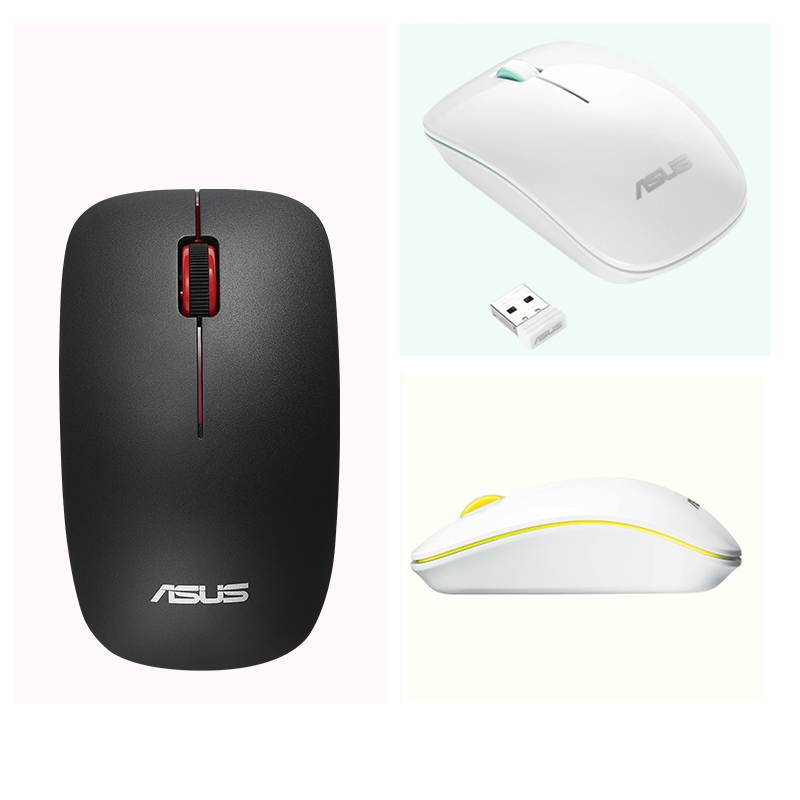 Asus UT220 Ergonomic Design, Classic Exterior 2.4GHz 10m 1600DPI Wireless Mouse  For Office And Game, High Compatibility Support PC, and Laptop  - White, Green Side Scroll Wheel