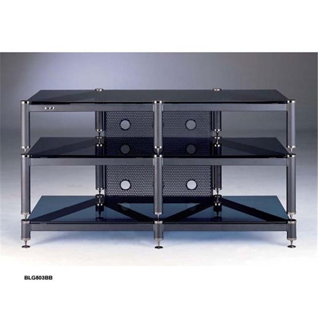 VTI Manufacturing BLG503BB-02 5 Black Capspike Black Poles 1 Black Glass 7 in. Additional Shelf